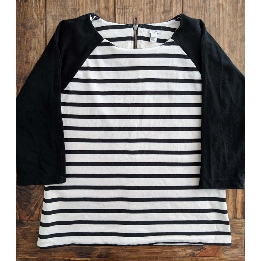 J. Crew Raglan Sailor Top zip back
